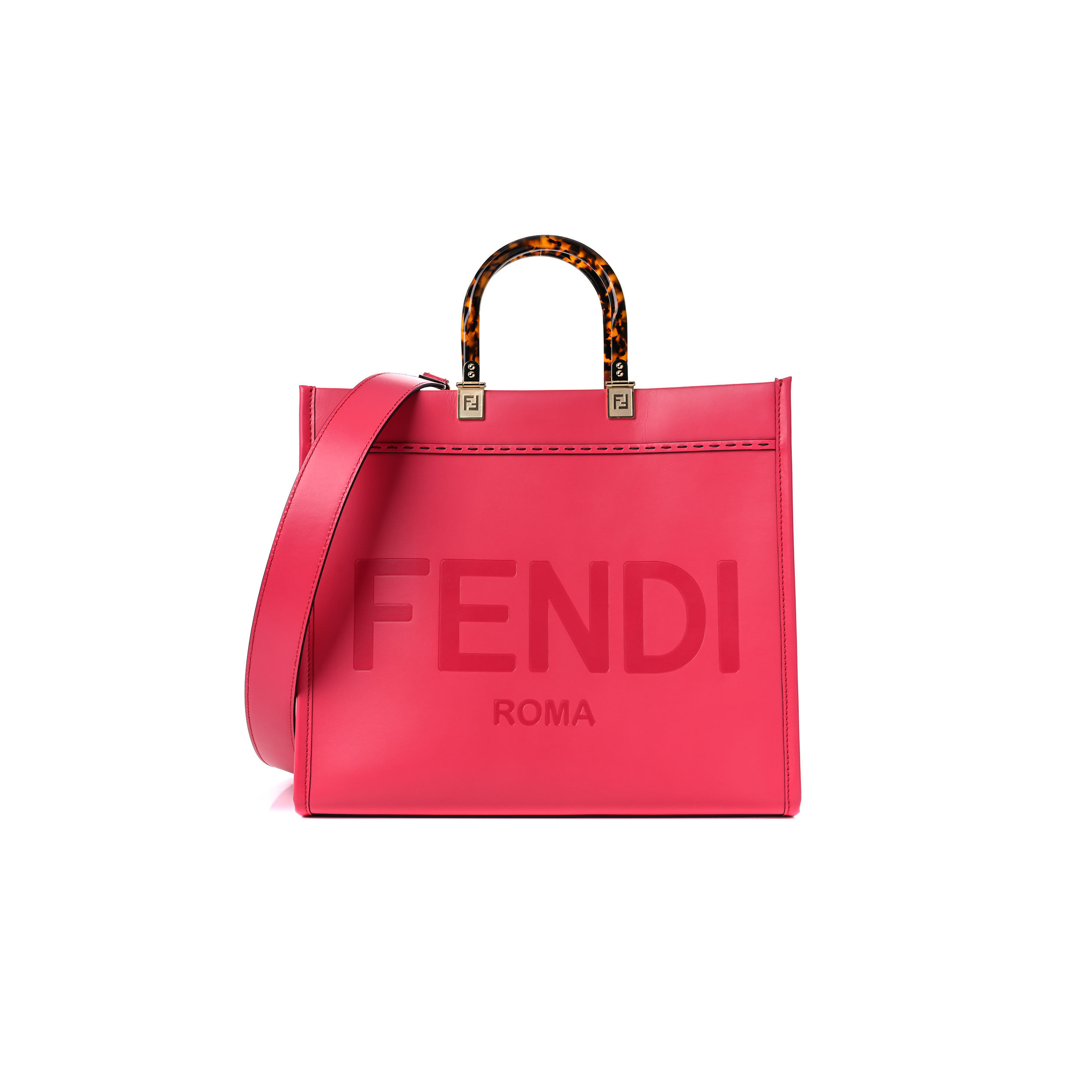 FENDI EMBOSSED MEDIUM FENDI SUNSHINE SHOPPER TOTE (36*32*13cm) 